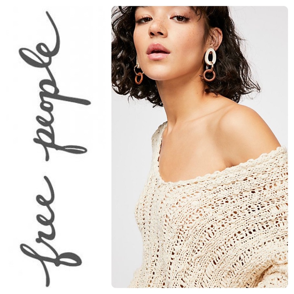 New Free People Beach Comber V-Neck Sweater - Picture 5 of 7